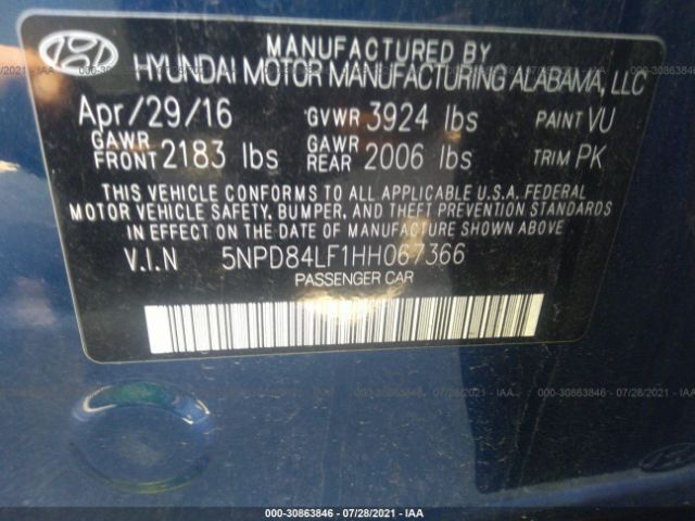 Photo 8 VIN: 5NPD84LF1HH067366 - HYUNDAI ELANTRA 