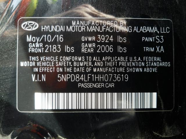 Photo 9 VIN: 5NPD84LF1HH073619 - HONDA ELANTRA 