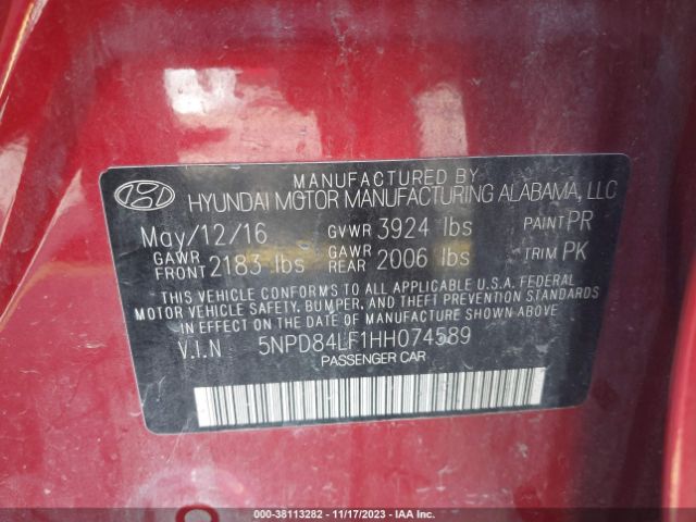 Photo 8 VIN: 5NPD84LF1HH074589 - HYUNDAI ELANTRA 