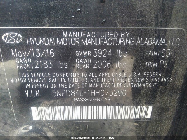 Photo 8 VIN: 5NPD84LF1HH075290 - HYUNDAI ELANTRA 