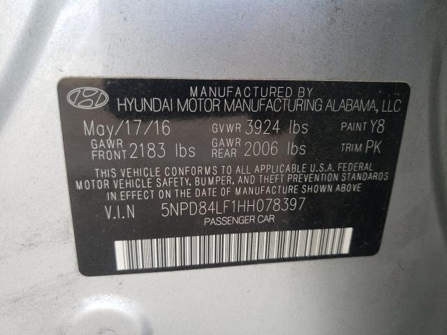 Photo 9 VIN: 5NPD84LF1HH078397 - HYUNDAI ELANTRA SE 