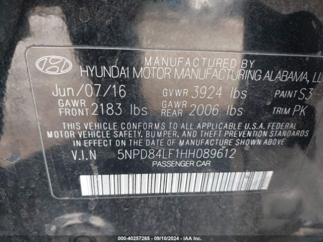 Photo 8 VIN: 5NPD84LF1HH089612 - HYUNDAI ELANTRA 