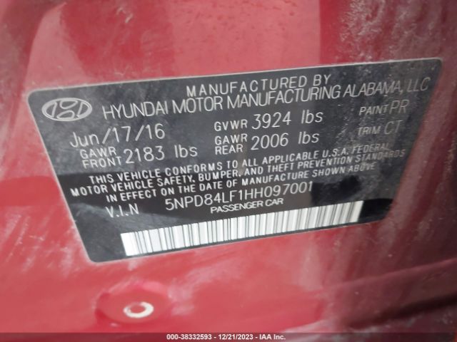 Photo 8 VIN: 5NPD84LF1HH097001 - HYUNDAI ELANTRA 