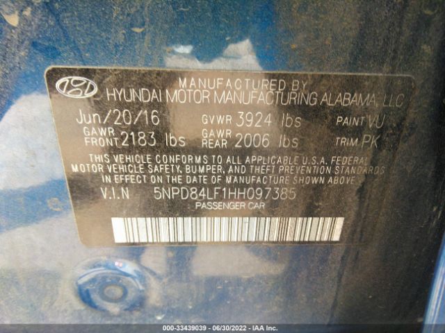 Photo 8 VIN: 5NPD84LF1HH097385 - HYUNDAI ELANTRA 