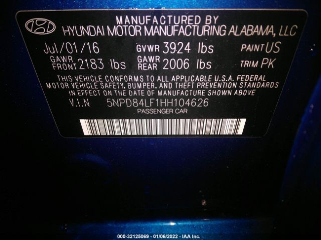 Photo 8 VIN: 5NPD84LF1HH104626 - HYUNDAI ELANTRA 