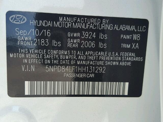 Photo 9 VIN: 5NPD84LF1HH131292 - HYUNDAI ELANTRA 