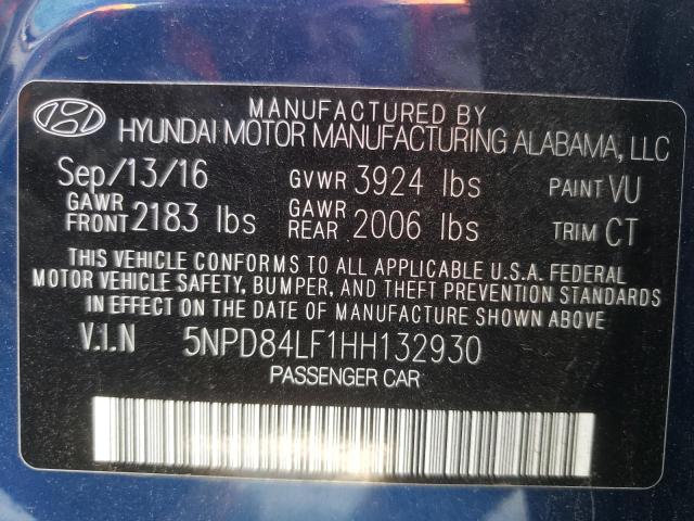 Photo 9 VIN: 5NPD84LF1HH132930 - HYUNDAI ELANTRA SE 