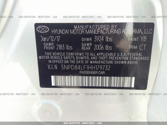 Photo 8 VIN: 5NPD84LF1HH179732 - HYUNDAI ELANTRA 