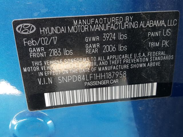 Photo 9 VIN: 5NPD84LF1HH187958 - HYUNDAI ELANTRA SE 