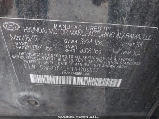 Photo 8 VIN: 5NPD84LF1HH205567 - HYUNDAI ELANTRA 