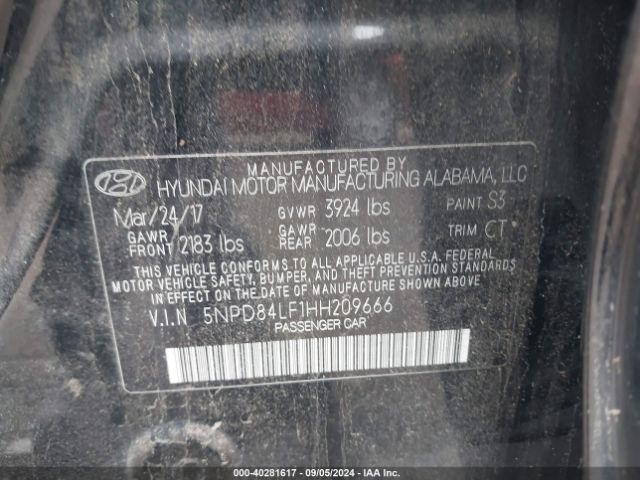 Photo 8 VIN: 5NPD84LF1HH209666 - HYUNDAI ELANTRA 