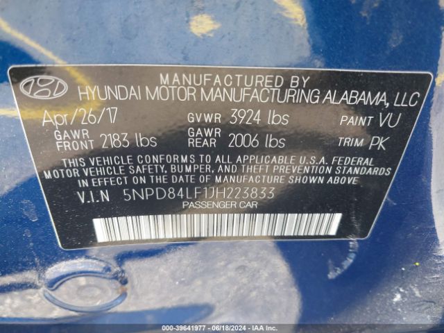 Photo 8 VIN: 5NPD84LF1JH223833 - HYUNDAI ELANTRA 