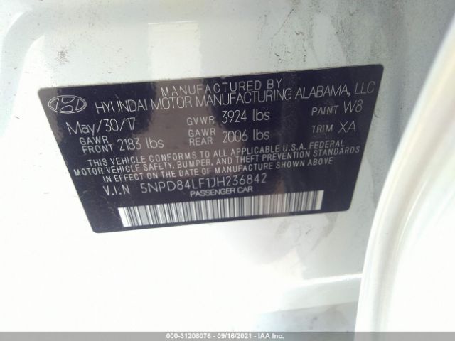 Photo 8 VIN: 5NPD84LF1JH236842 - HYUNDAI ELANTRA 