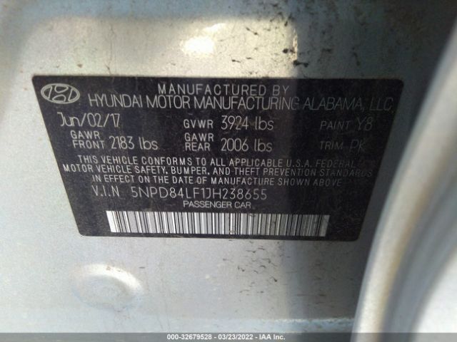 Photo 8 VIN: 5NPD84LF1JH238655 - HYUNDAI ELANTRA 