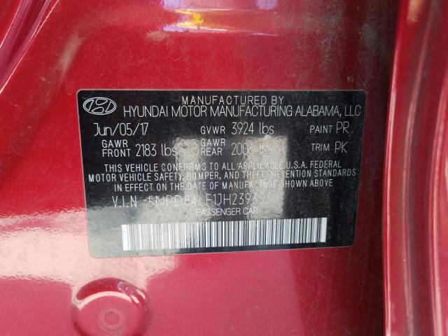 Photo 9 VIN: 5NPD84LF1JH239353 - HYUNDAI ELANTRA SE 