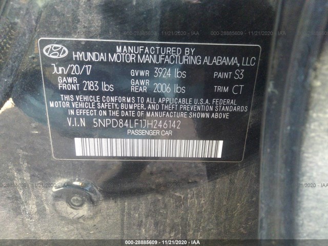 Photo 8 VIN: 5NPD84LF1JH246142 - HYUNDAI ELANTRA 