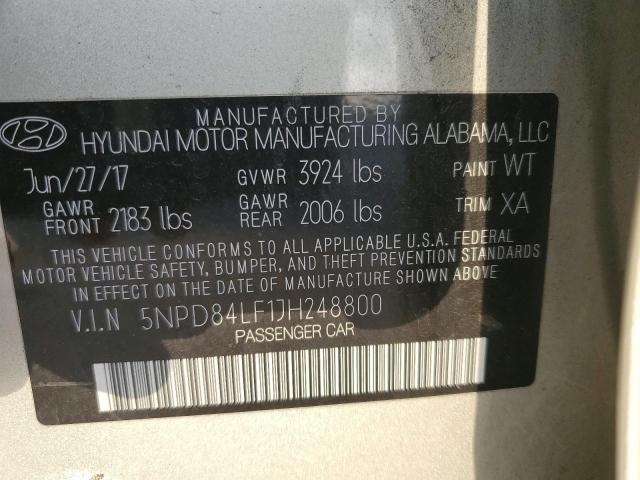 Photo 12 VIN: 5NPD84LF1JH248800 - HYUNDAI ELANTRA 