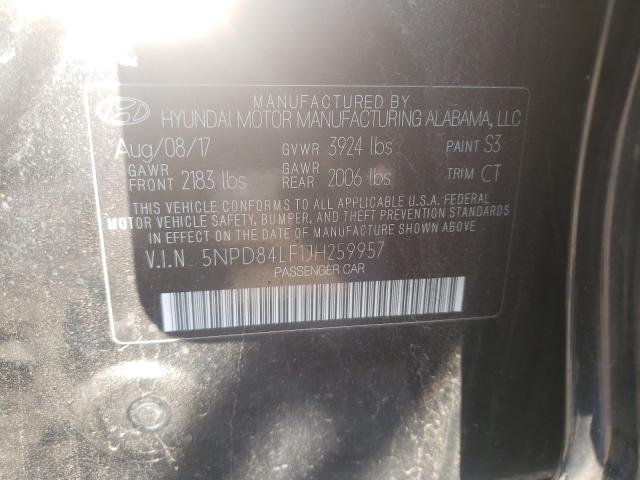 Photo 9 VIN: 5NPD84LF1JH259957 - HYUNDAI ELANTRA SE 