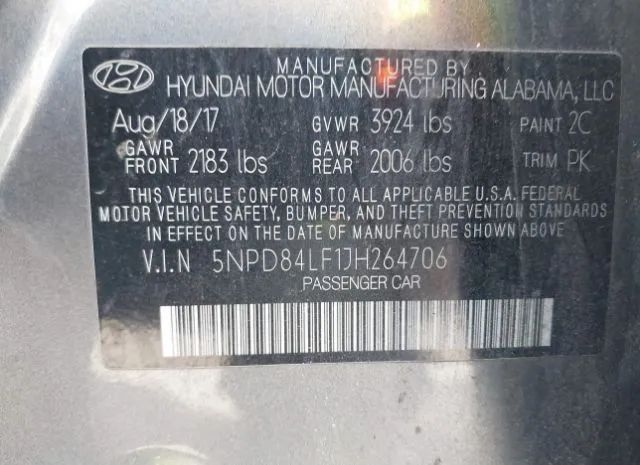 Photo 8 VIN: 5NPD84LF1JH264706 - HYUNDAI ELANTRA 