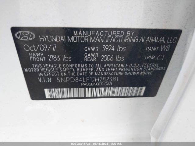 Photo 8 VIN: 5NPD84LF1JH282381 - HYUNDAI ELANTRA 