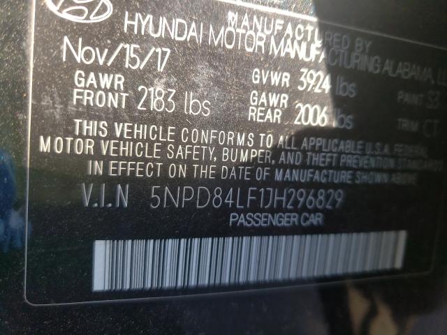 Photo 9 VIN: 5NPD84LF1JH296829 - HYUNDAI ELANTRA SE 