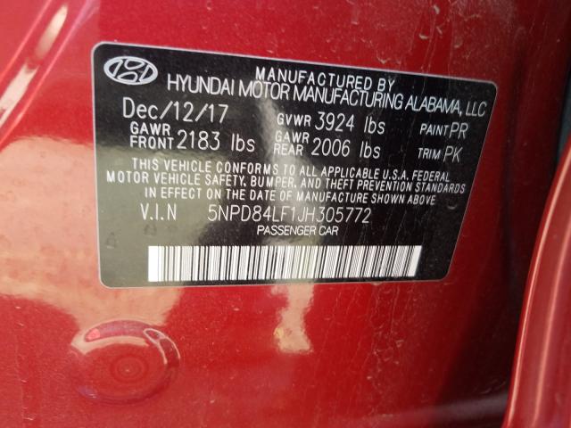 Photo 9 VIN: 5NPD84LF1JH305772 - HYUNDAI ELANTRA SE 