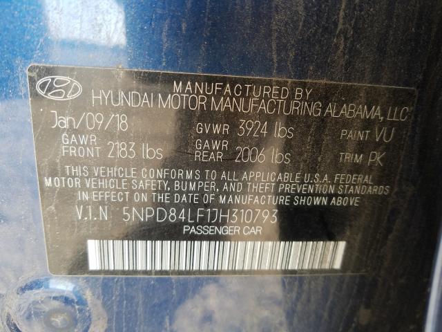 Photo 9 VIN: 5NPD84LF1JH310793 - HYUNDAI ELANTRA SE 