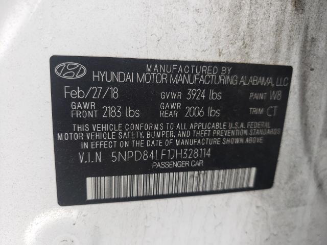 Photo 9 VIN: 5NPD84LF1JH328114 - HYUNDAI ELANTRA SE 