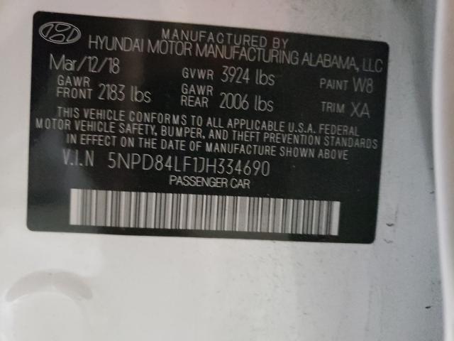 Photo 9 VIN: 5NPD84LF1JH334690 - HYUNDAI ELANTRA SE 