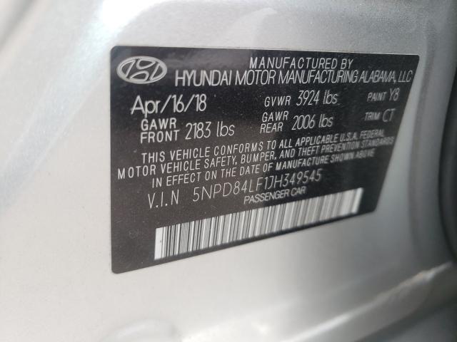 Photo 9 VIN: 5NPD84LF1JH349545 - HYUNDAI ELANTRA SE 