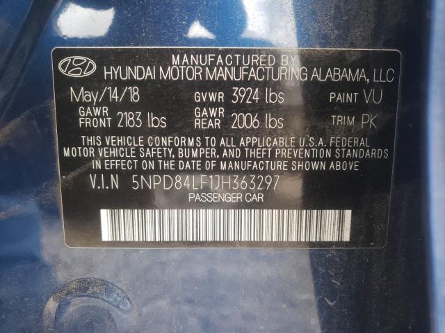 Photo 9 VIN: 5NPD84LF1JH363297 - HYUNDAI ELANTRA SE 