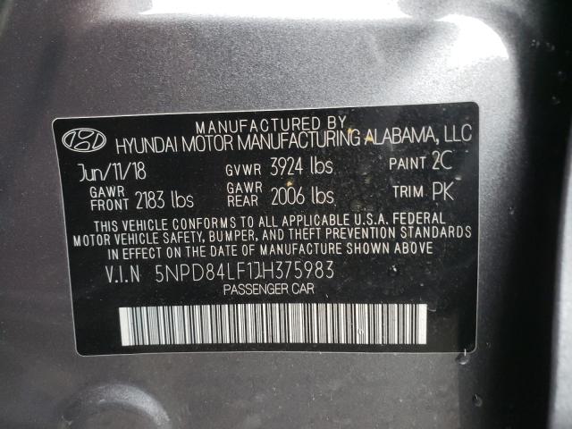 Photo 9 VIN: 5NPD84LF1JH375983 - HYUNDAI ELANTRA 