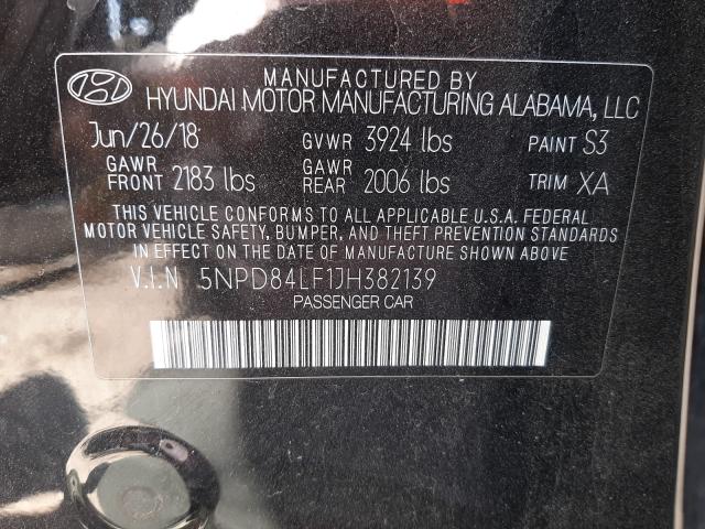 Photo 9 VIN: 5NPD84LF1JH382139 - HYUNDAI ELANTRA SE 