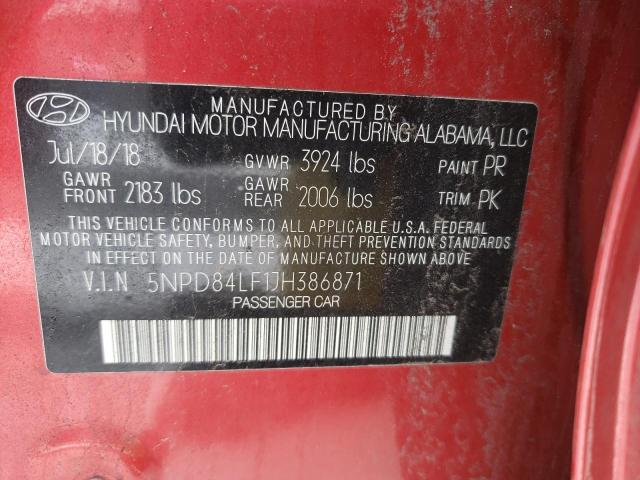 Photo 9 VIN: 5NPD84LF1JH386871 - HYUNDAI ELANTRA SE 