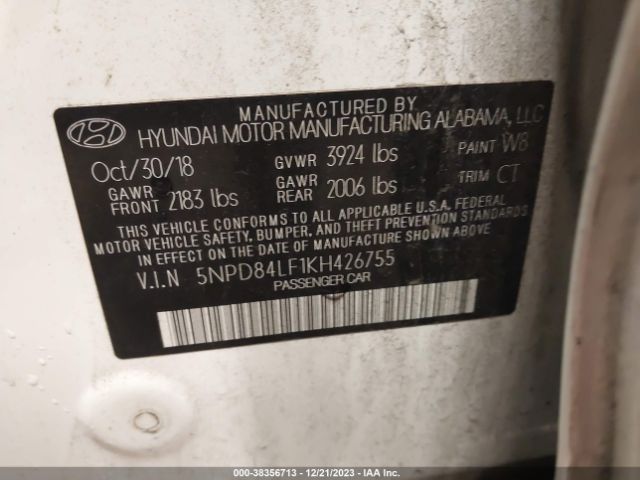 Photo 8 VIN: 5NPD84LF1KH426755 - HYUNDAI ELANTRA 