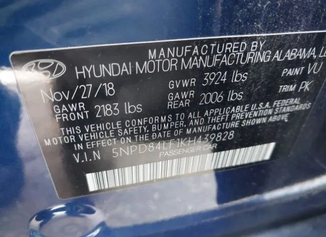 Photo 8 VIN: 5NPD84LF1KH439828 - HYUNDAI ELANTRA 