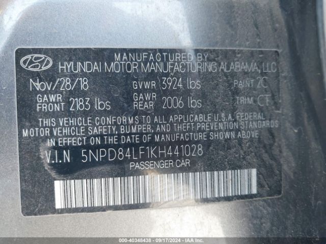 Photo 8 VIN: 5NPD84LF1KH441028 - HYUNDAI ELANTRA 