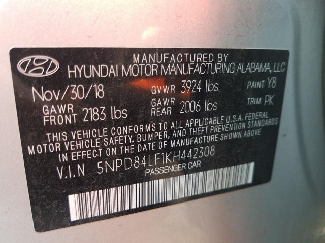 Photo 9 VIN: 5NPD84LF1KH442308 - HYUNDAI ELANTRA SE 