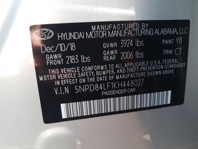 Photo 9 VIN: 5NPD84LF1KH448027 - HYUNDAI ELANTRA SE 