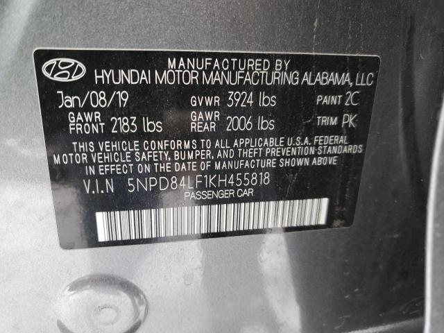 Photo 12 VIN: 5NPD84LF1KH455818 - HYUNDAI ELANTRA 