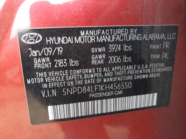 Photo 12 VIN: 5NPD84LF1KH456550 - HYUNDAI ELANTRA 