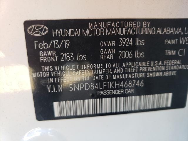 Photo 9 VIN: 5NPD84LF1KH468746 - HYUNDAI ELANTRA SE 