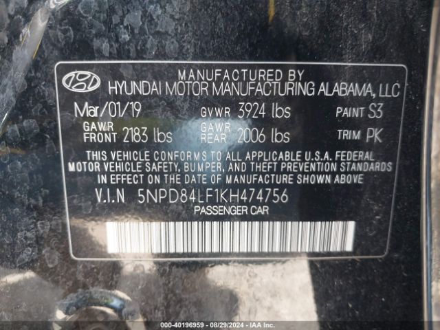 Photo 8 VIN: 5NPD84LF1KH474756 - HYUNDAI ELANTRA 