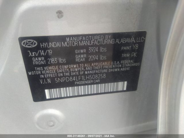 Photo 8 VIN: 5NPD84LF1LH508258 - HYUNDAI ELANTRA 