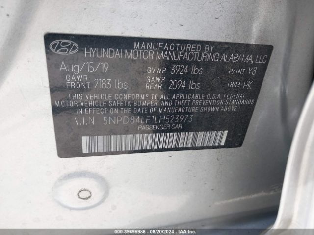 Photo 8 VIN: 5NPD84LF1LH523973 - HYUNDAI ELANTRA 