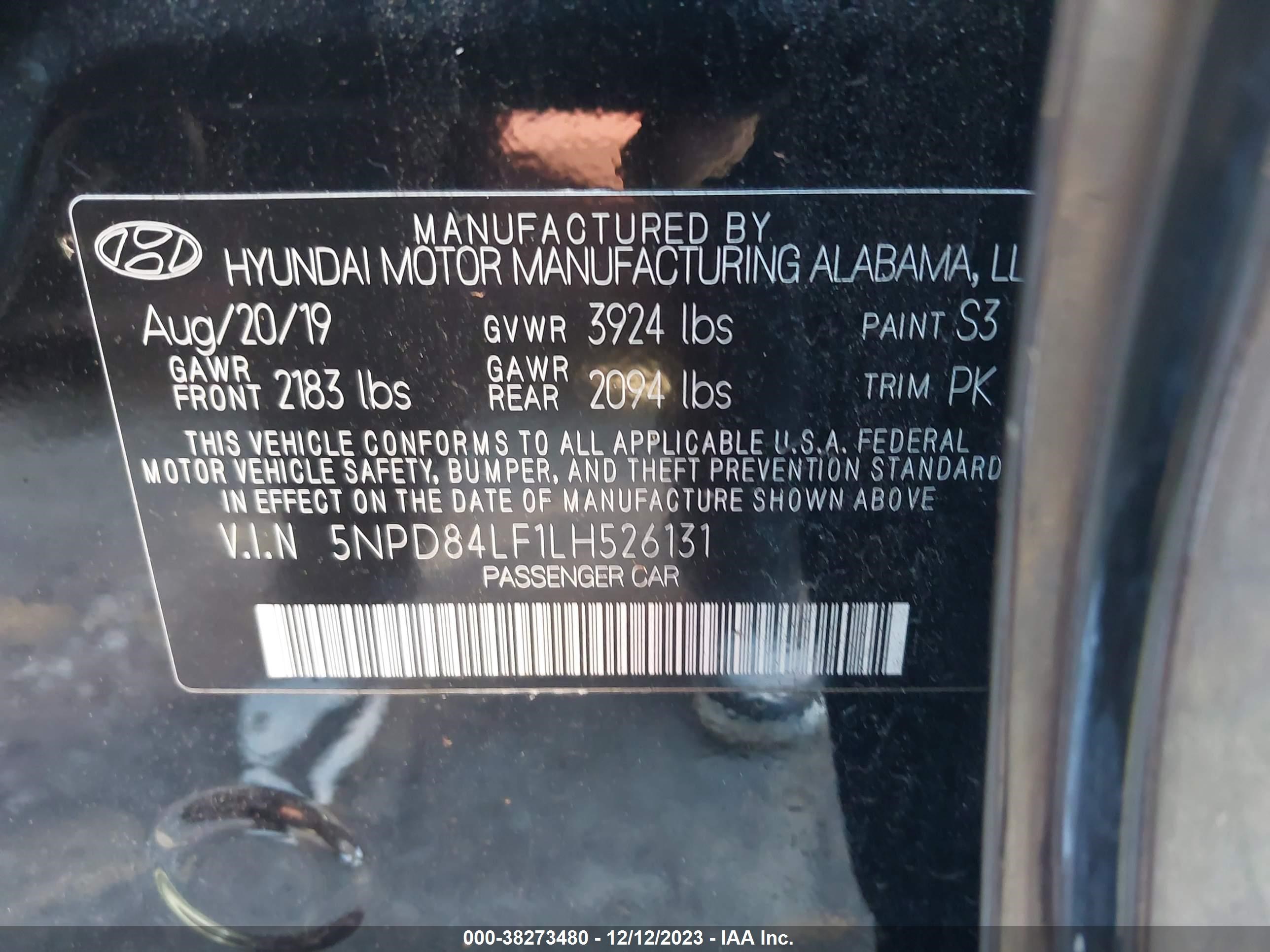 Photo 8 VIN: 5NPD84LF1LH526131 - HYUNDAI ELANTRA 