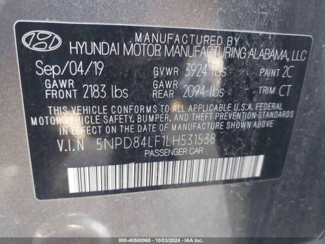 Photo 8 VIN: 5NPD84LF1LH531538 - HYUNDAI ELANTRA 