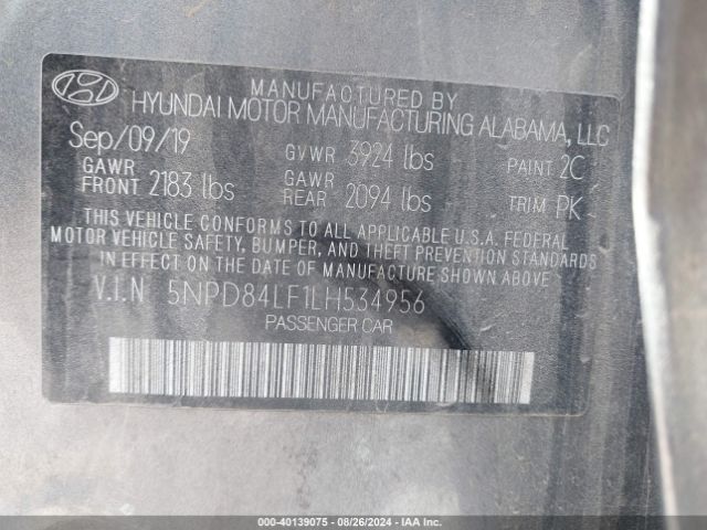 Photo 8 VIN: 5NPD84LF1LH534956 - HYUNDAI ELANTRA 