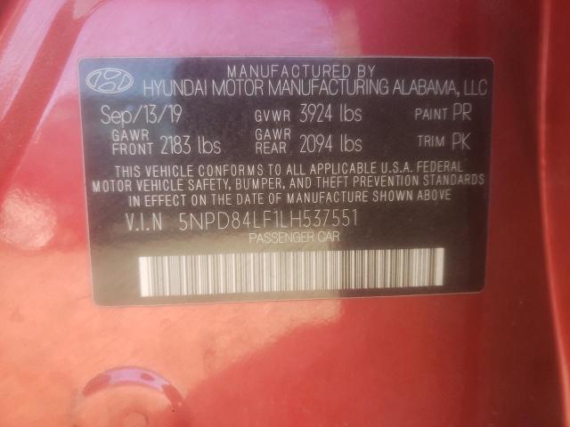 Photo 11 VIN: 5NPD84LF1LH537551 - HYUNDAI ELANTRA SE 