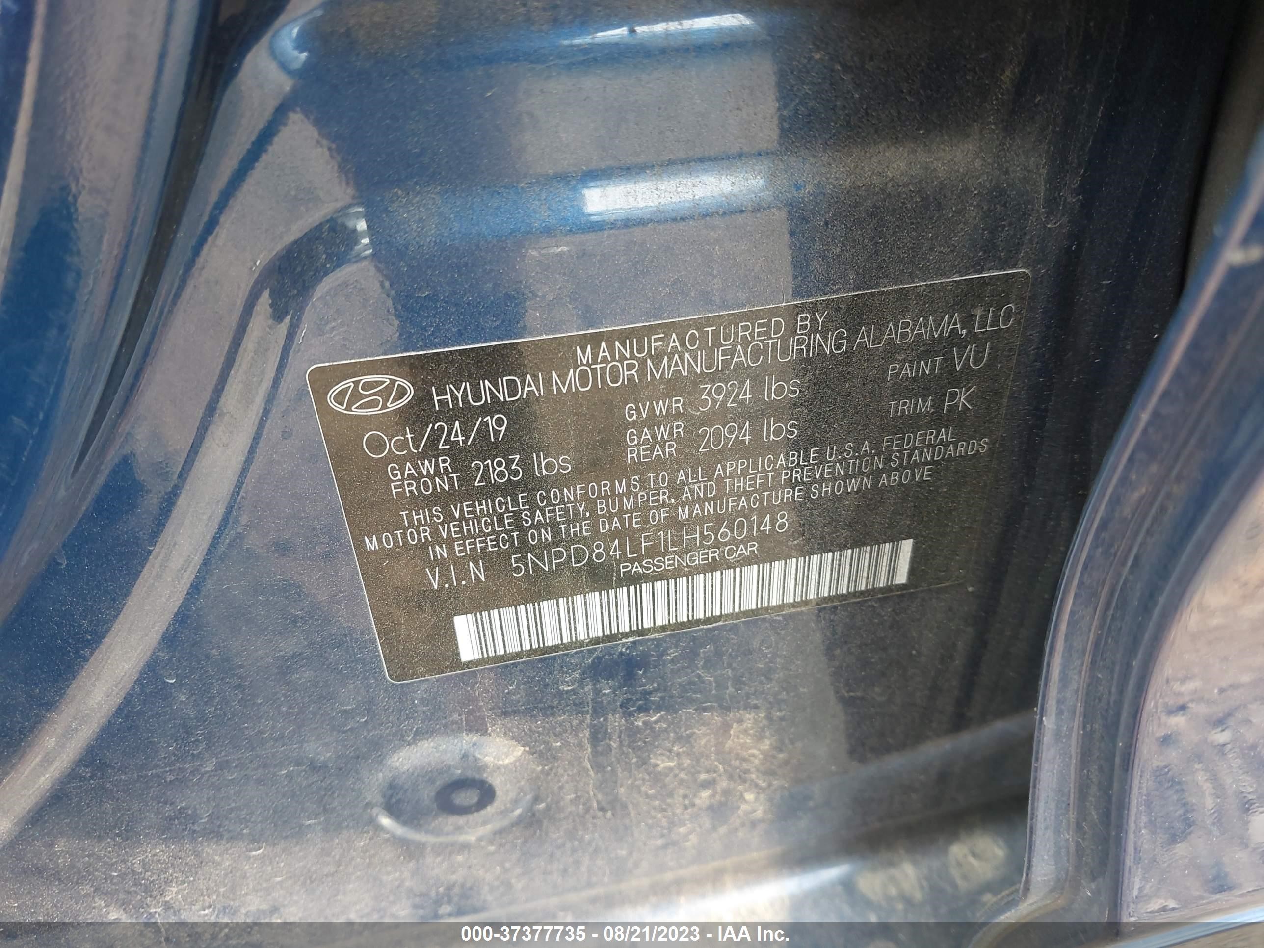 Photo 8 VIN: 5NPD84LF1LH560148 - HYUNDAI ELANTRA SE 